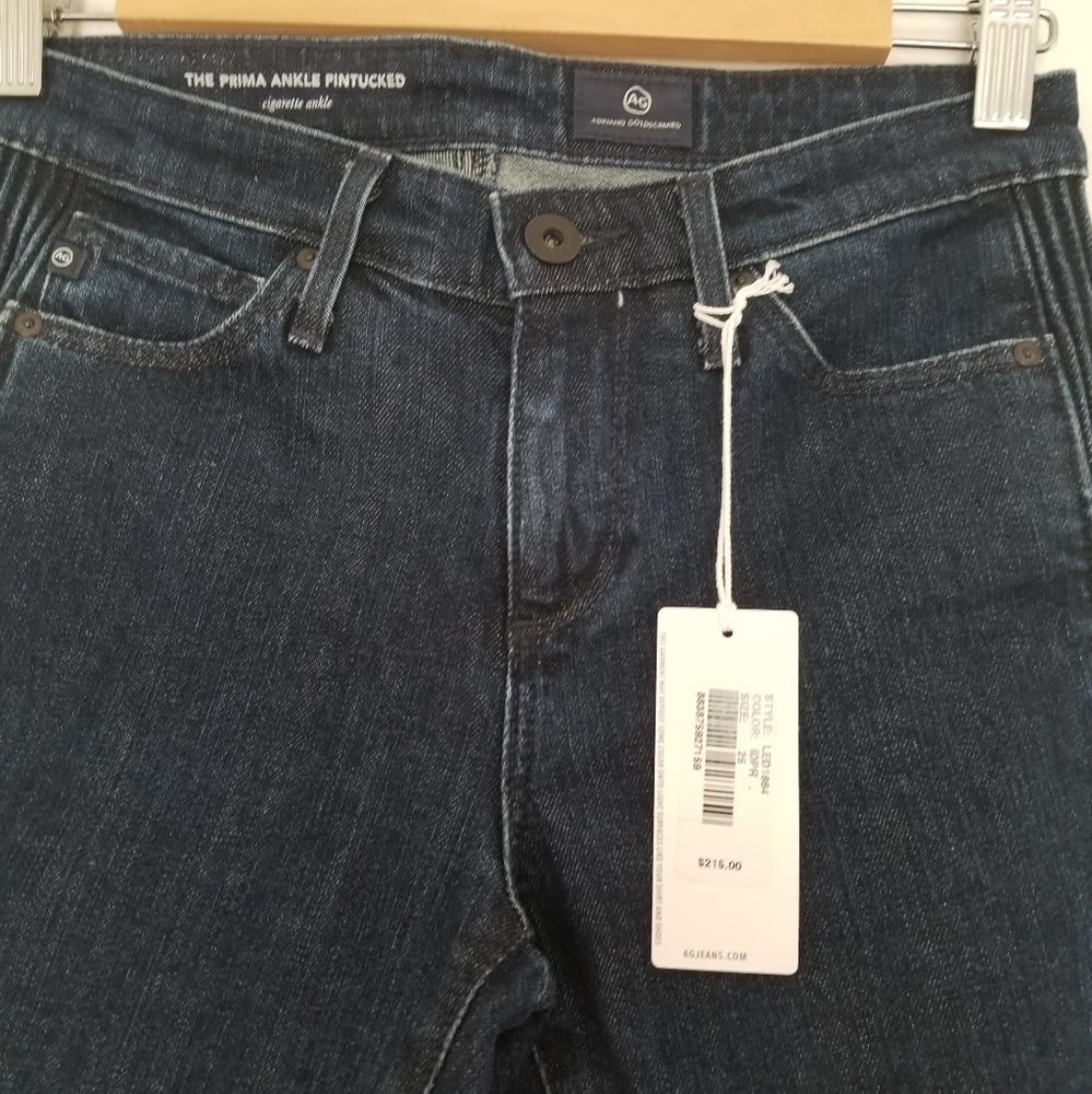 AG Prima Ankle Pintuck Jeans Blue Size 25 - Picture 6 of 10